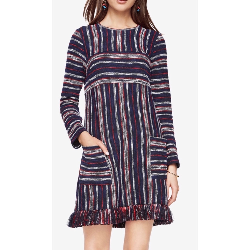 BCBG MaxAzria Boucle Striped Long Sleeve Dress